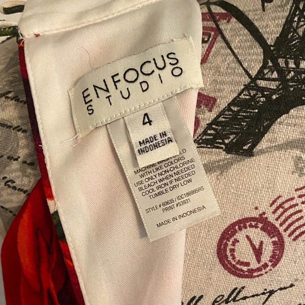 Enfocus Studio Floral Halter Maxi Dress Size 4 Red Roses Mermaid Style - Picture 4 of 10